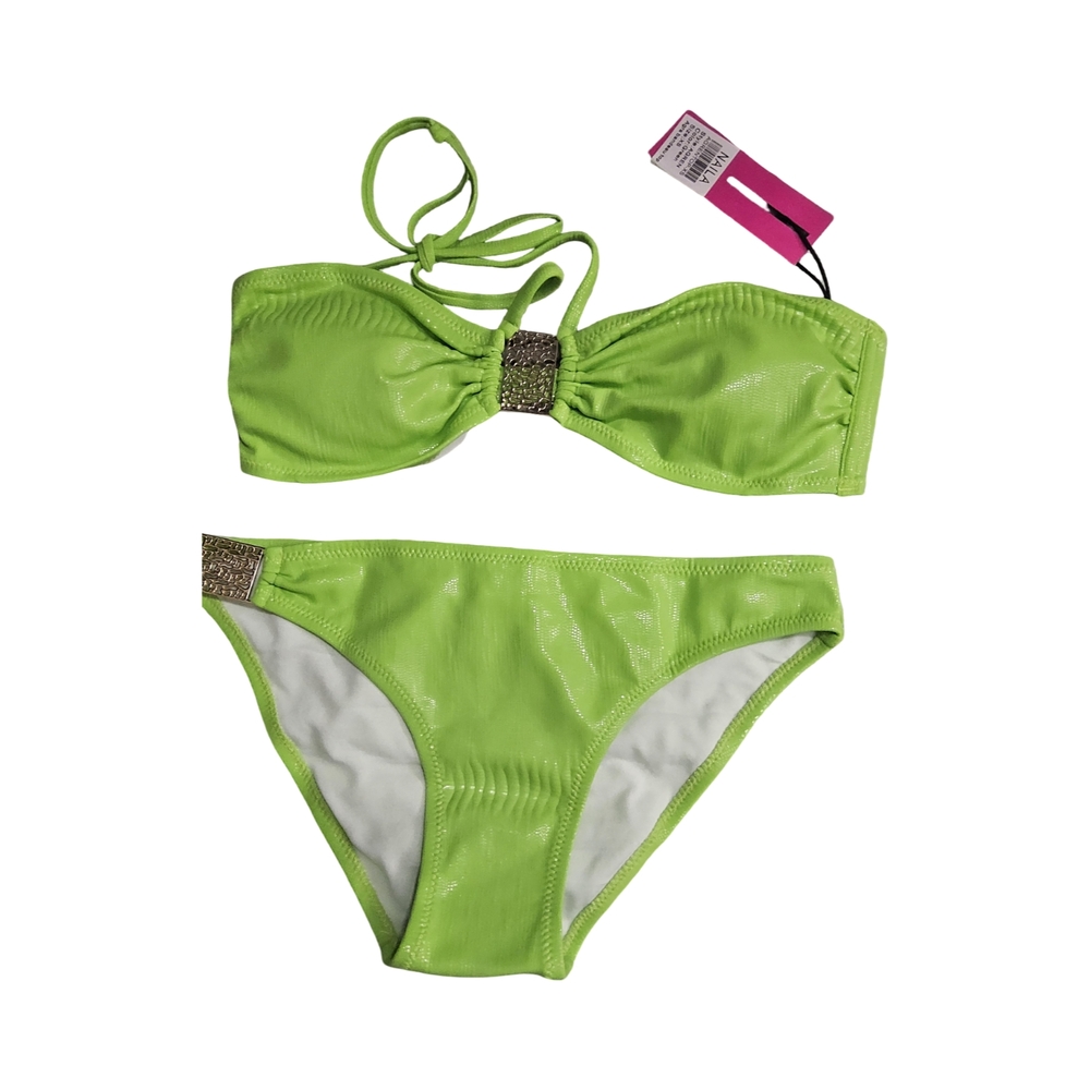 1 NWOT Naika Green Bikini Set with Rh